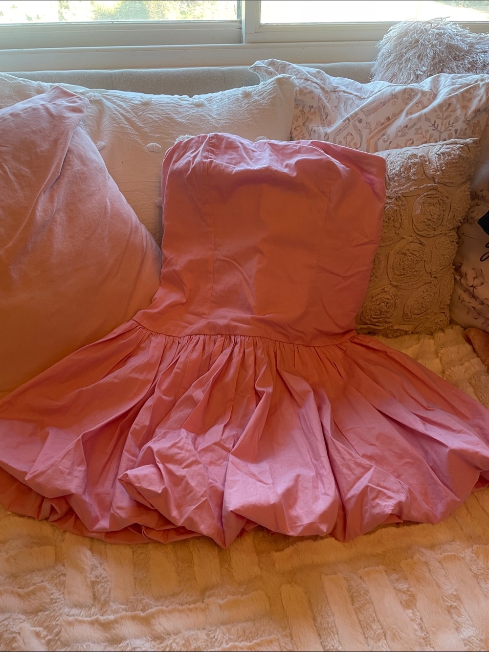 Abercrombie & Fitch Strapless Pink Mini bubble Dress